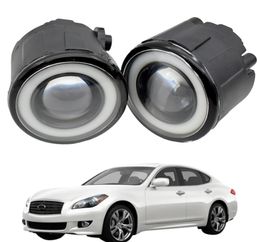 Ensemble de phares antibrouillard pour pare-chocs avant de voiture, feu de jour LED Angel Eye DRL 12V pour Infiniti M M25 M37 M56 2011 2012 20134489282