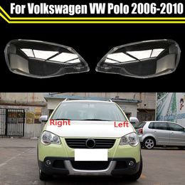 Couvercle de phare avant de voiture en verre, coque de phare transparente, masque d'abat-jour, lentille pour VW Polo 2006 2007 2008 2009 2010