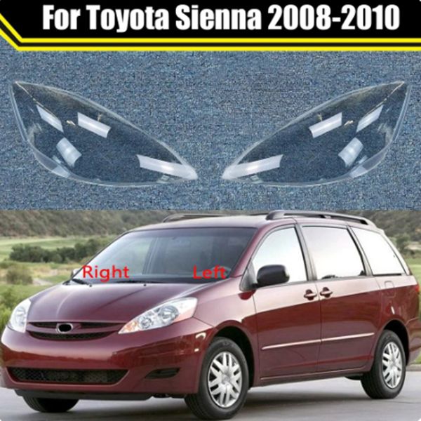 Coque d'abat-jour de lampe avant en verre pour Toyota Sienna 2008 – 2010, étui Transparent pour phare automobile