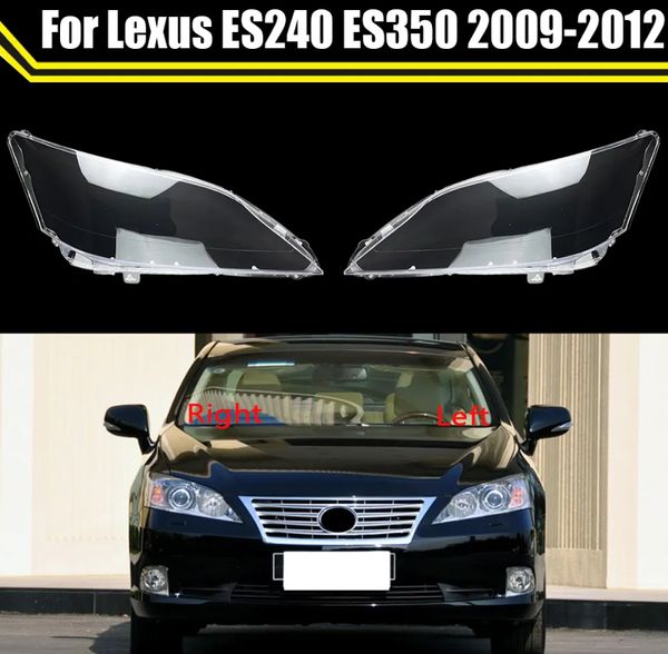 Carcasa de pantalla de lámpara de lente de cristal delantera de coche para Lexus ES240 ES350 2009- 2012 funda de luz de coche cubierta de faro transparente