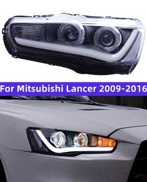 Auto-koplamp voor Mitsubishi Lancer Evo 20 09-20 16 Led Angel Eye Daytime Light Xenon Koplampen Montage