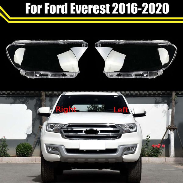 Abat-jour transparent pour phares avant de voiture, masques de coque de lampe, couvercle de phare, capuchons d'objectif en verre pour Ford Everest 2016 ~ 2020