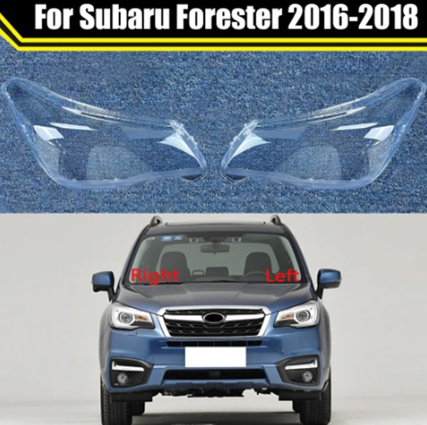 Cubierta de faro delantero de coche, carcasa de faro delantero de coche, cubierta de lámpara para Subaru Forester 2016-2018, funda de pantalla de cristal para lente de coche