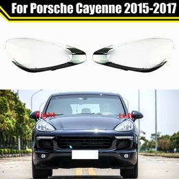 Couvercle de phare avant de voiture, coque de phare pour Porsche Cayenne 2015 2016 2017, capuchons d'objectif automobile, étui d'abat-jour en verre