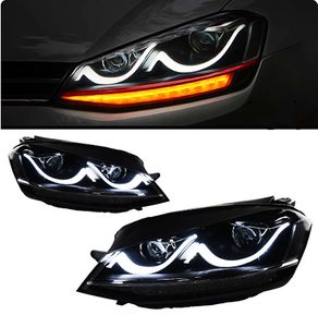 Faro delantero de coche para VW Golk7 Golf 7 MK7 2013-20 17 faros LED DRL luces de carrera luces antiniebla de haz bi-xenón