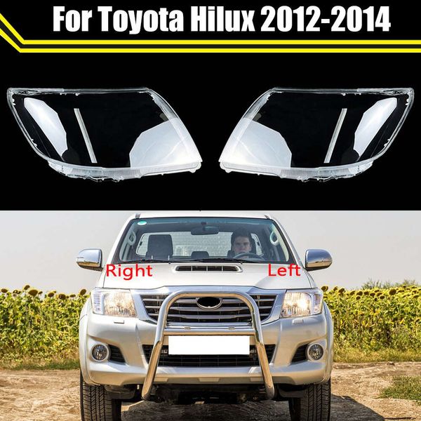 Faro delantero de coche, faro de cristal, pantalla transparente, cubierta de lente, tapas de luz automática para Toyota Hilux 2012 2013 2014