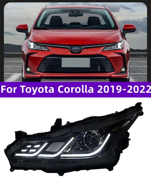 Phares avant de voiture pour Toyota Corolla 20 19-20 22, lampe avant de berline dynamique LED DRL mise à niveau, accessoire d'objectif de projecteur