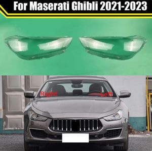 Étui de lampe en verre pour lentille avant de voiture, coque de phare pour Maserati Ghibli 2021 – 2023, couvercle de phare Transparent pour abat-jour