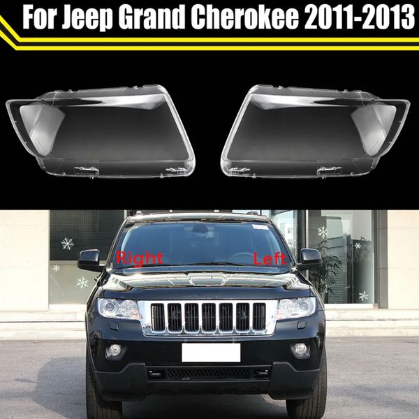 Étui de Protection avant de voiture, coque transparente, boîtier de phare, lentille, couvercle en verre, abat-jour pour Jeep Grand Cherokee 2011 ~ 2013