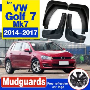 Car Front Rear Mudguards for Volkswagen VW Golf 7 Mk7 2014-2017, 4pcs Black Plastic Mud Flaps Fenders