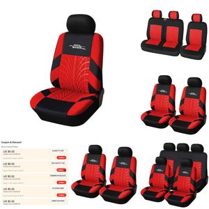 Housses de siège avant de voiture rouges, ensemble complet, noires, universelles, Golf 5, pour Mercedes W203