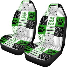 Auto voorstoelen alleen Universal Fit Dog Footprints Paws Puzzle Design Duurzaam eenvoudig te installeren auto -stoelen Beschermer Wasbaar