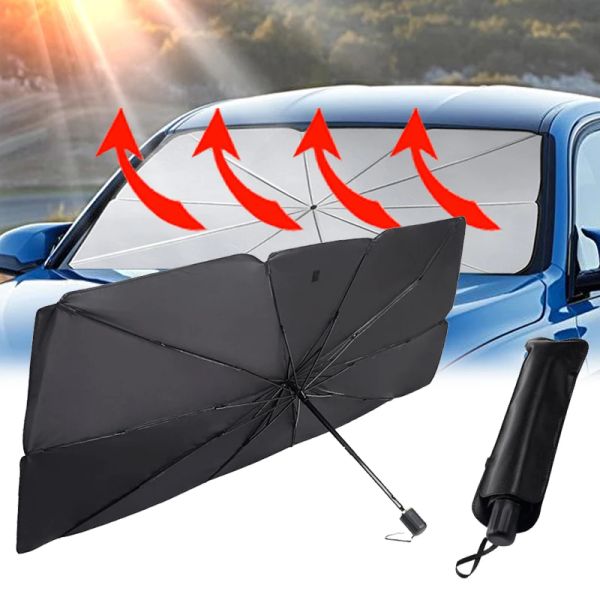 Ventana delantera del automóvil Sun Shade paraguas Auto Sunshades Protector Parasol Car Sun Protector Interior Wedswield Accesorios de protección