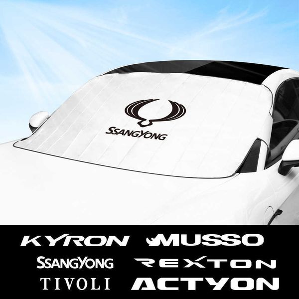 Couverture de pare-soleil Anti-UV pour pare-brise avant de voiture, accessoires automobiles pour Ssangyong Korando Kyron Musso Rexton Tivoli Actyon