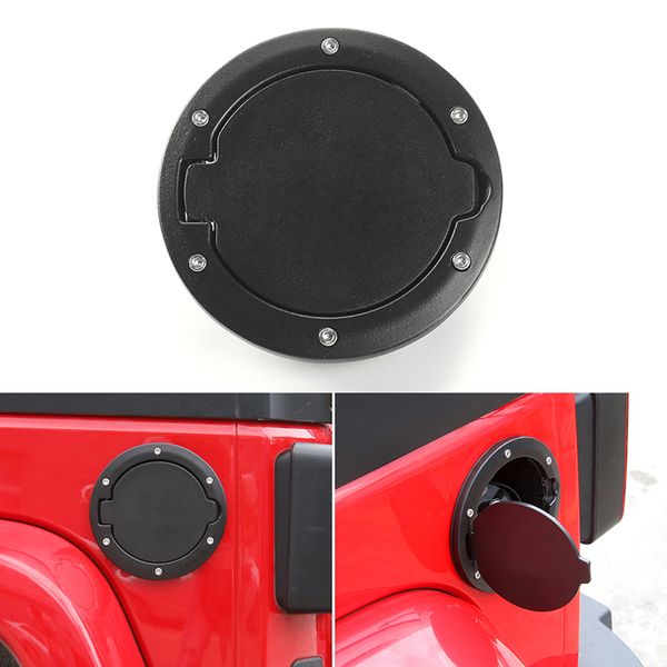 Tapa de tanque de combustible para coche tapa de gasolina sin logotipo negro para Jeep Wrangler JK de 2007 a 2017 accesorios exteriores de coche ABS Metal