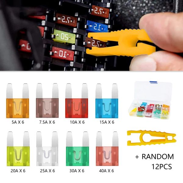 Fusibles de la voiture 5/7,5/10/15/20/25/30/40A avec Clip Box Assortiment Auto Blade Type Fuse Set Truck Auto Fuse Fuse Set pour BMW VM Renault