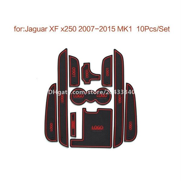 Alfombrilla para ranura de puerta de coche posavasos de agua alfombrillas antideslizantes interiores para Jaguar XF 2007-2015222f