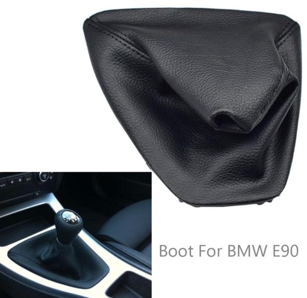 Le levier de vitesses à poussière à poussière à poussière de poussière Bottes de couvercle en cuir noir pour BMW E90 E91 E92 Car Styling9245481