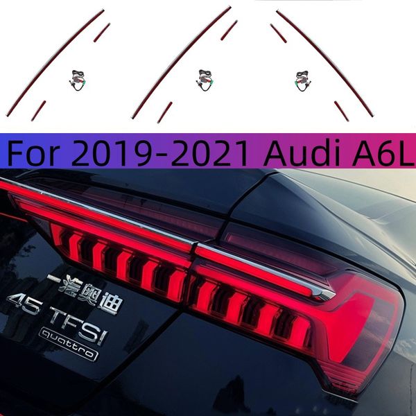 Assemblage de feu arrière de marchandises de voiture pour 19-21 Audi A 6 L mise à niveau vers le Type C 8 à travers le feu arrière feu arrière bande de garniture extérieure modifiée par Signal LED