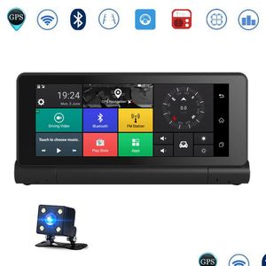 Accessoires GPS de voiture 3G 7 pouces Navigation Bluetooth Android 5.0 Navigateurs avec Dvr Hd 1080 Véhicule Sat Navi Cartes 3D Drop Delivery Dh0Rp