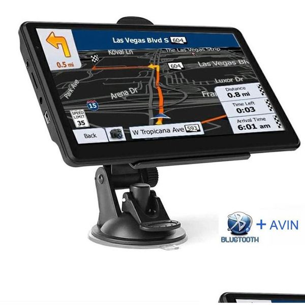 Accesorios para GPS para automóvil Navegador HD de 7 pulgadas Bluetooth Avin Navi 8Gbadd256Gb Navegación de conducción por voz con la última Europa América del Sur Dhhda