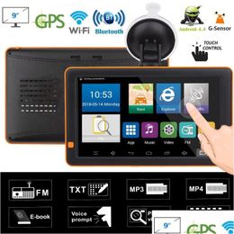 Auto Gps Accessoires 9 Inch Navigator Mobiele Android Voertuig Vrachtwagen Sat Nav Navigatie Ram 512M Wifi Bluetooth Fm Av in Mp4 Met 8G Dhi5W