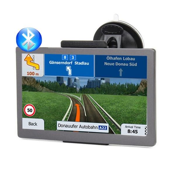 Accessoires GPS de voiture Hd 7 pouces Navigation Bluetooth sans fil Avin Truck Navigator 800Mhz Ram256Mb transmetteur Fm Mp4 8Gb cartes 3D Dr Dho7W