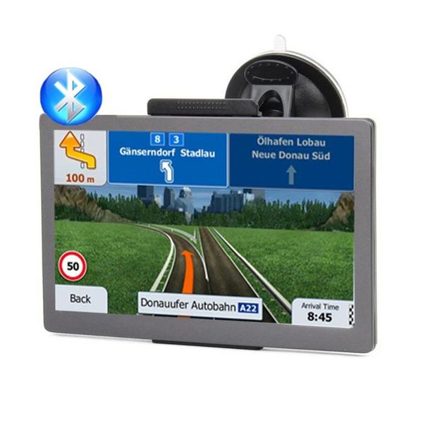 Accessoires GPS de voiture HD 7 pouces Navigation Bluetooth sans fil Navigateur de camion Avin 800Mhz Ram256Mb Transmetteur FM MP4 8 Go Cartes 3D Drop D Dhywu