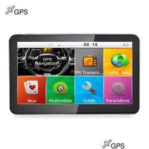 Auto Gps Accessoires Hd 7 Inch Navigatie Mtilingual Truck Sat Navigator Bluetooth Avin Fm Ddr256Mb 8Gb Mti-Landkaarten Drop Delivery Dhbbu