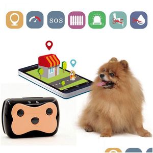 Accesorios de GPS para automóvil Larga espera Mini Pet GSM Tracker Collar impermeable para perro Cat Geo-Fence App Dispositivo de seguimiento de plataforma Drop de Dhzpt