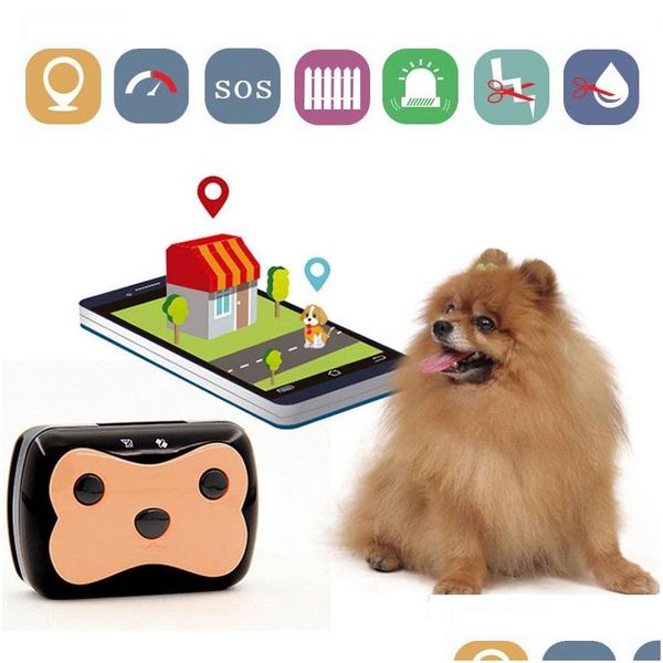 Accessoires GPS de voiture Longue veille Mini Pet GSM Tracker Collier étanche pour chien Chat Geo-Fence App Plate-forme de suivi Dispositif Drop de Dhzpt