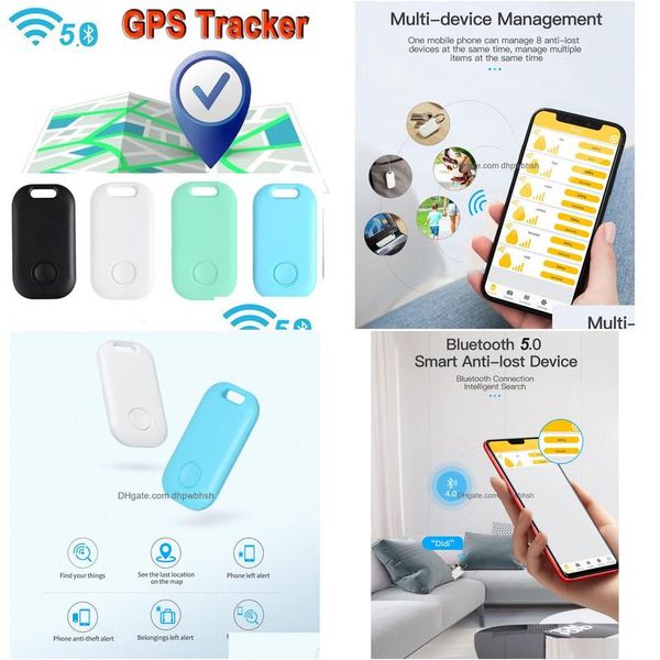 Accessoires GPS de voiture Mini localisateur Obturateur à distance Anti-perte Tag Key Finder Bluetooth Téléphone portable Portefeuille Sacs Pet Tracker Drop Deliv Dhasz