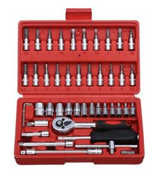 Auto handgereedschap reparatie tool 46 stcs 14inch socket set tool ratel ratel torque combo kit auto reparatie7305606