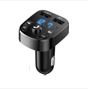 Voiture Mains Libres Bluetooth 5.0 Transmetteur FM Voitures Kit MP3 Modulateur Lecteur Sans Fil Mains Libres Audio Récepteur Double USB Chargeur Rapide