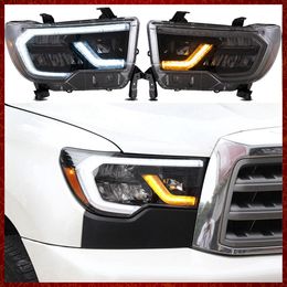 Lampe frontale de voiture pour Toyota Tundra 2007-2013 ans LED Head Light Sequoia 2008-2018 avec indicateur séquentiel 2007 2008 2009 2010 2011 2012 2013 Phare Clignotant