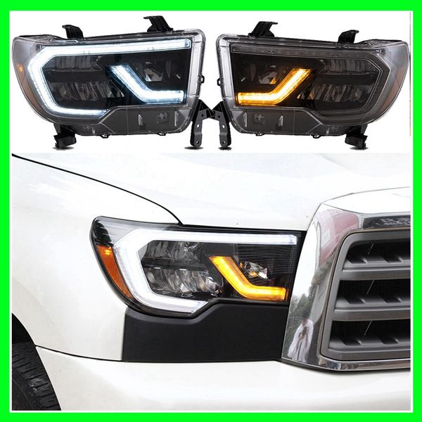 Nouvelle lampe frontale de voiture pour Toyota Tundra 2007-2013 ans LED phare Sequoia 2008-2018 avec indicateur séquentiel 2007 2008 2009 2010 2011 2012 2013 phare clignotant