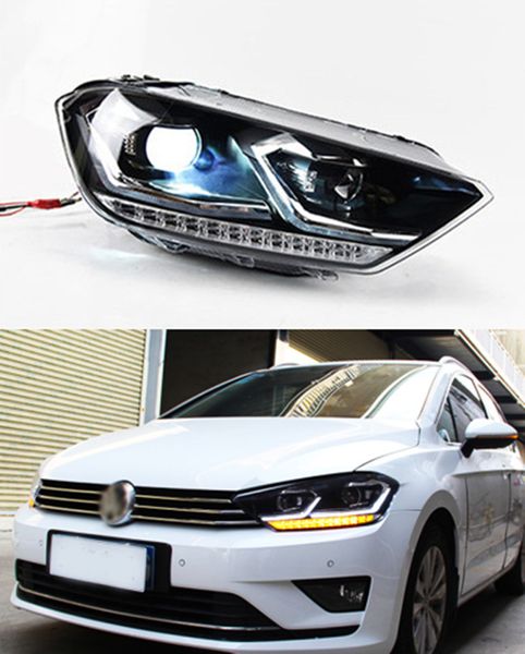 Luz delantera de coche, lámpara de circulación diurna para VW Sportsvan, faro 2016-2020, lente de proyector de señal de giro