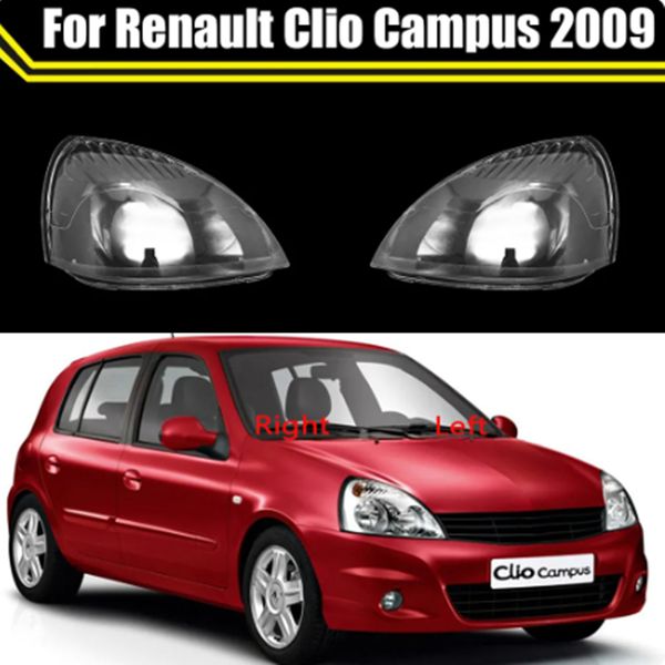 Máscara de lámpara de cristal para faro de coche, cubierta de faro transparente para Renault Clio Campus 2009, funda carcasa de luz automática