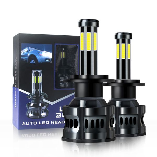 Phare de voiture 8 côtés H11 LED ampoule puce COB 10000LM H1 H3 H4 lampe à LED H7 9005 HB3 HB4 9006 6000k antibrouillard automatique