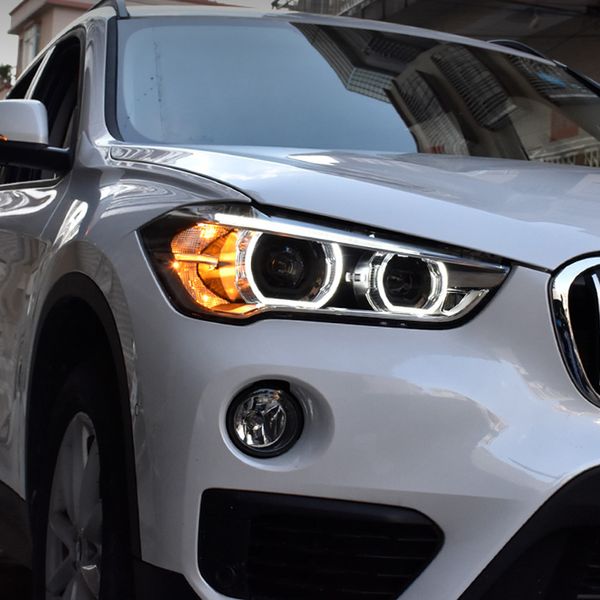 Conjunto de faros delanteros de coche para BMW X1 F48 F49, accesorios de iluminación para faros delanteros DRL, luz LED de circulación diurna