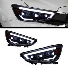 Conjunto de faros de carro para Mitsubishi ASX 2013-20 19 LED BEART DRL High Bew Be Bi LED LAMP ACCESORIOS