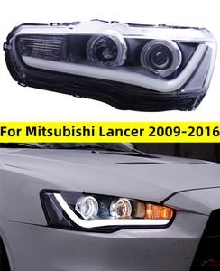 Assemblage des phares de voiture pour Mitsubishi Lancer Evo 20 09-20 16 Light Front Drl Lampe de tête LED Eye Eye Xenon
