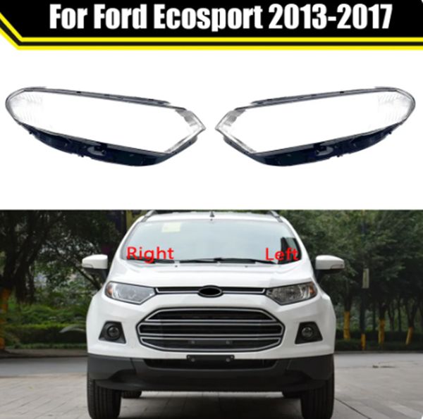 Cubierta de faro de coche, carcasa de cristal para lente, carcasa de faro delantero, pantalla transparente, tapas de lámpara de luz automática para Ford Ecosport 2013-2017