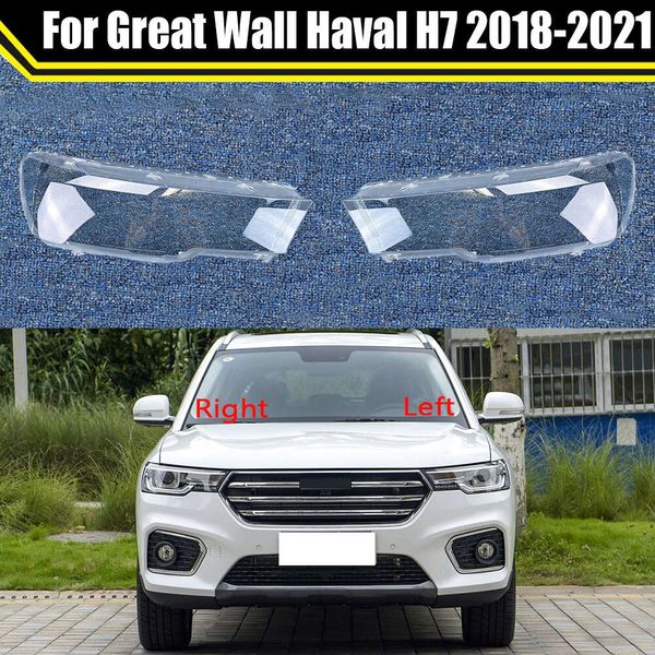 Cubierta de faro de coche, carcasa de cristal para lente, faro delantero, pantalla transparente, lámpara de luz automática para Great Wall Haval H7 2018-2021