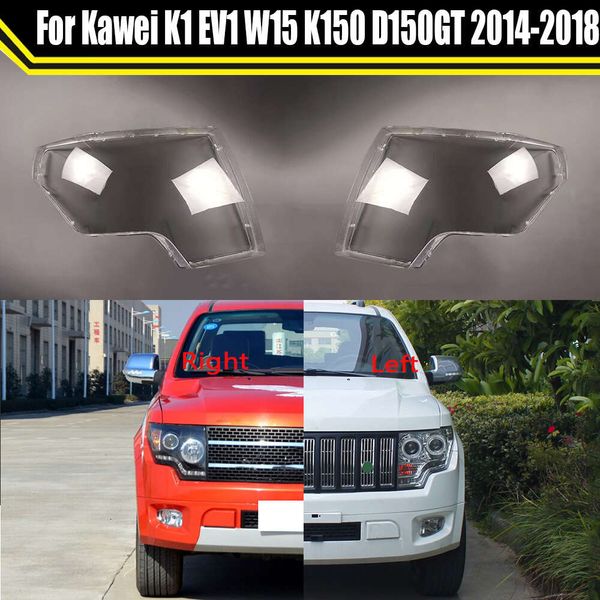 Cubierta de faro de automóvil lente de vidrio Capache delantero de lámpara transparente de lámpara transparente para kawei K1 EV1 W15 K150 D150GT 2014-2018