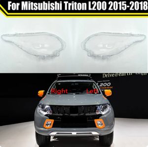 Couvercle de phare de voiture, coque transparente d'abat-jour pour Mitsubishi Triton L200 2015 – 2018, étui de lampe à lentille en verre automobile