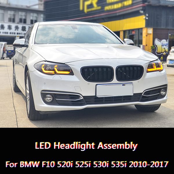 Faros delanteros de coche DRL, luces de circulación diurna, señal de giro, lámpara frontal antiniebla para BMW F10 520i 525i 530i 535i, iluminación LED de haz destacado