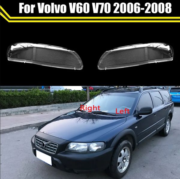 Couvercle de lentille en verre pour phare de voiture, pour Volvo V60 V70 2006 – 2008, coque d'abat-jour transparente, boîtier d'éclairage automobile, capuchons de lampe