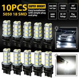 Phares de voiture 10 PCS 3157 3156 18SMD Frein arrière / Stop / Turn Tail Back Up Ampoule LED Blanc