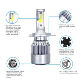 Auto Koplampen 2 Stuks C6 Led 72W 7600Lm 6000K Cob Koplamp Waterdicht H4 H7 H11 9004 9005 9006 9007 Super Heldere Lamp Mistlamp Drop Del Dhcl0